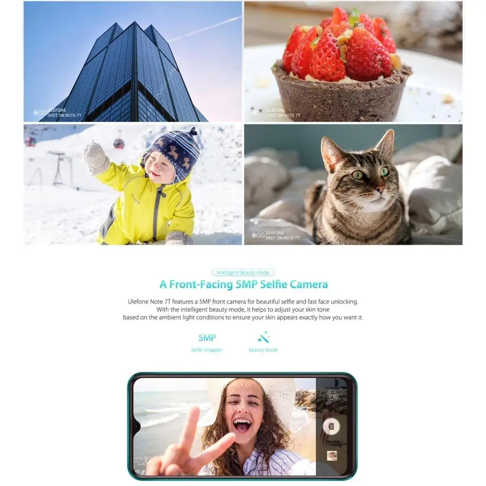 Ulefone Opomba 7T Pametni telefon Android 10 Celular Telefon 6.1