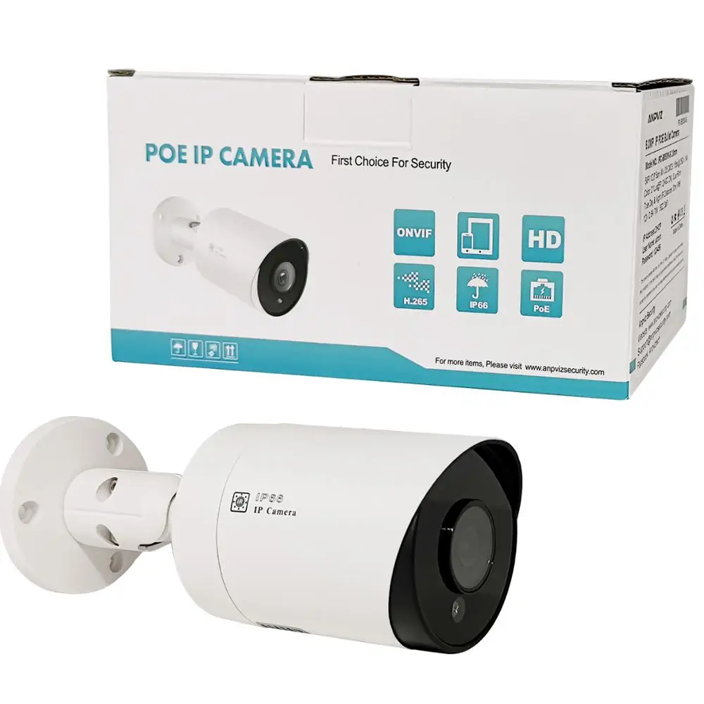 UnilLook 5MP Bullet IP Kamero 3PCS Onvif POE Vgrajen Mikrofon, Reža za Kartico SD IR 30 m Varnostne Kamere na Prostem IP 66 H. 265 ONVIF