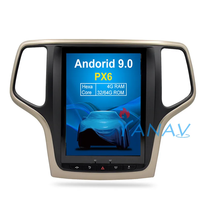 Vertikalni zaslon Android sistem Avtomobilski stereo sistem Tesla radio predvajalnik Za JEEP Grand cherokee-2016 avto avdio video predvajalnik