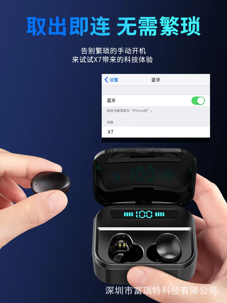 X7 Tws Slušalke Brezžične Bluetooth 5.0 Slušalke Mini Čepkov Z Mic Polnjenje Box Šport Slušalke Za Pametni Telefon