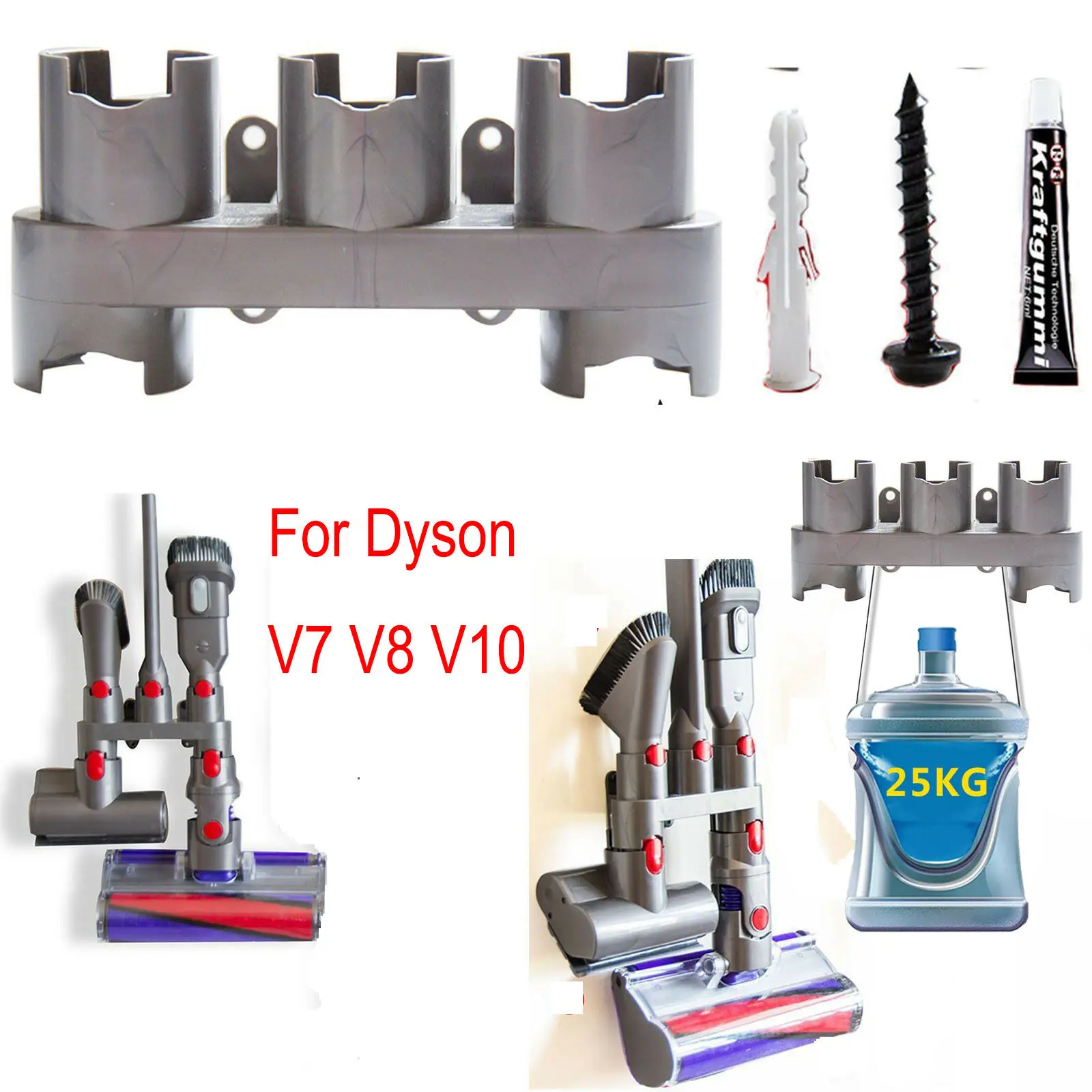 Za Dyson V7 V8 V10 Wall Mount 5 Pribor Orodje, Priloge Shranjevanje Rack Imetnik kuhinja, Kopalnica, Nosilci za Shranjevanje