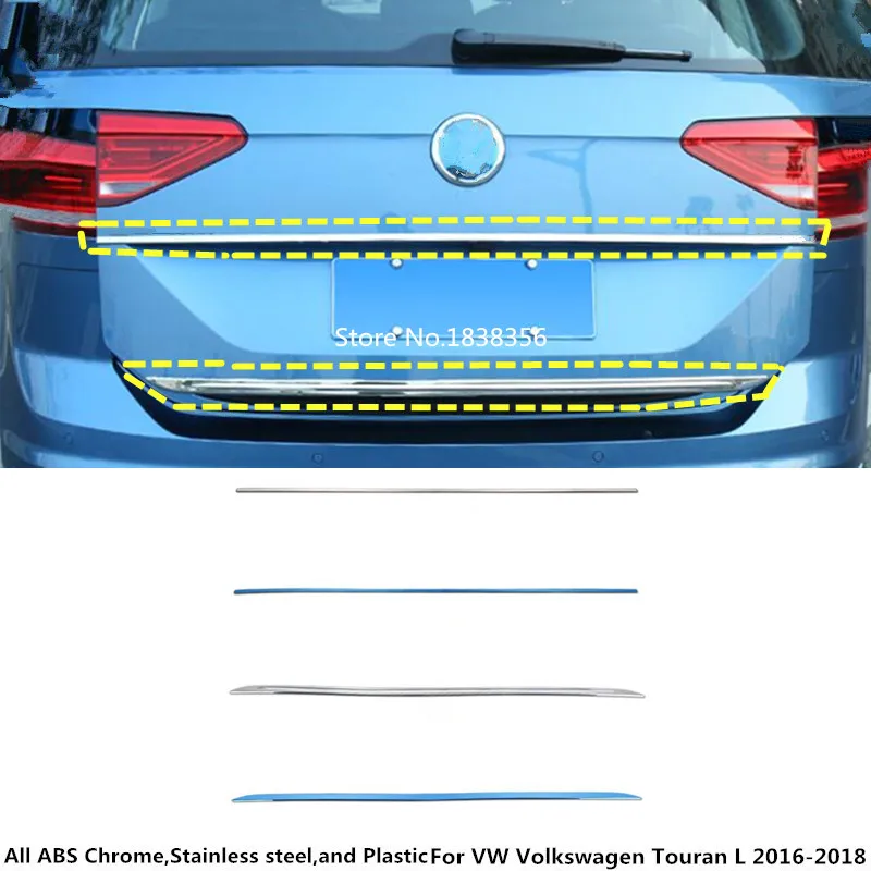 Za VW Volkswagen Touran L 2016 2017 2018 2019 Palica iz Nerjavečega Jekla Nazaj Zadnja Vrata, vrata prtljažnika Okvir Tablice Trim Lučka za Prtljažnik