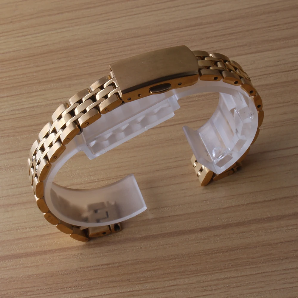 Zlato Nerjavečega jekla Watchbands Trak Zapestnico Watch trak zapestnica 10 mm 12 mm 14 mm 16 mm ravne konča zložljiva sponke klasičnih vroče