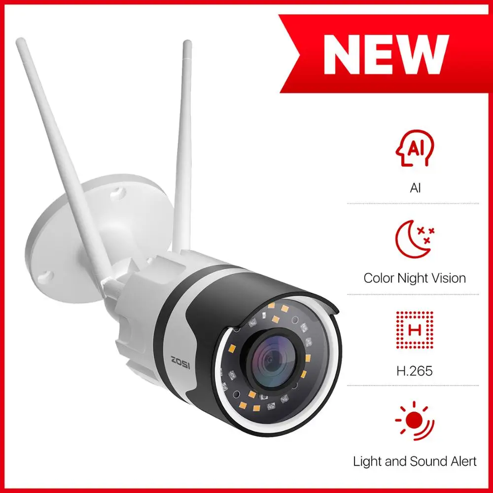 ZOSI 1080P HD WiFi Brezžični IP CCTV Nadzora Varnostne Kamere z IR Nočno gledanje na Prostem Dom Avdio Človeško Zaznavanje P2P 2MP