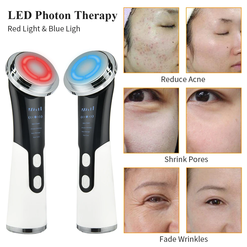 Čiščenje Pomlajevanje Naprave EMS LED Foton Terapija Vibracije Massager Lepoto Instrument Anti Aging Obraz Eye za Nego Kože, Pralni