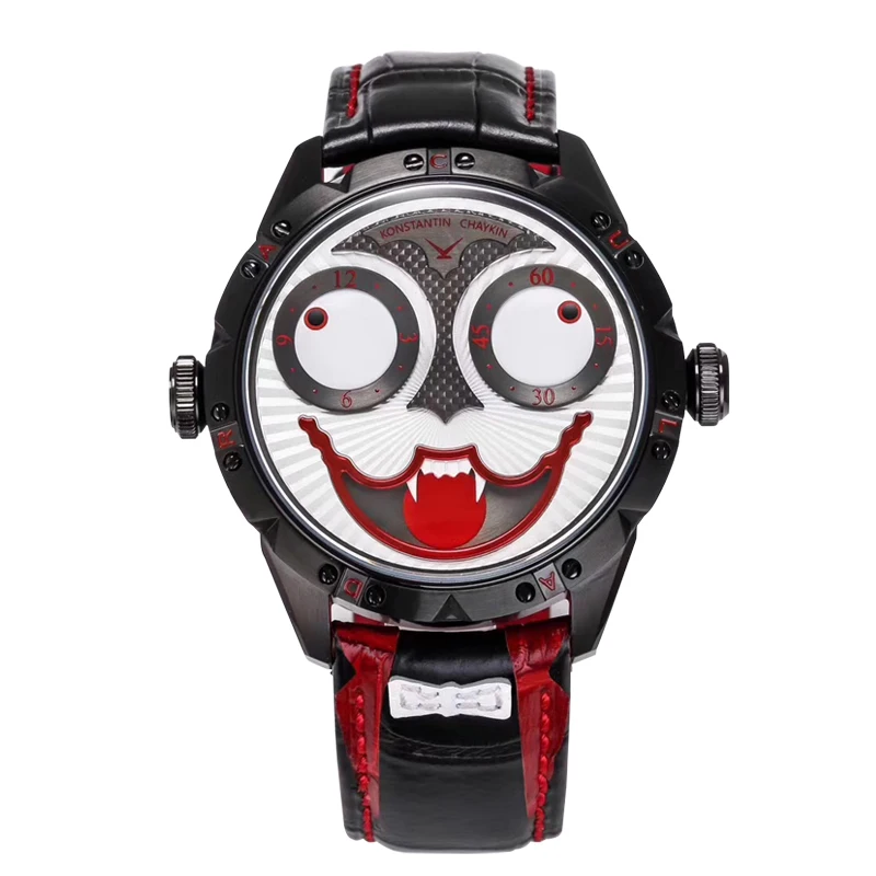 Črna Vampir Gledam Izključno Originalne Blagovne Znamke Klovn Watch Moških Mehanska Ura Usnje Luksuzni Oblikovalec Design Joker Watch 2020