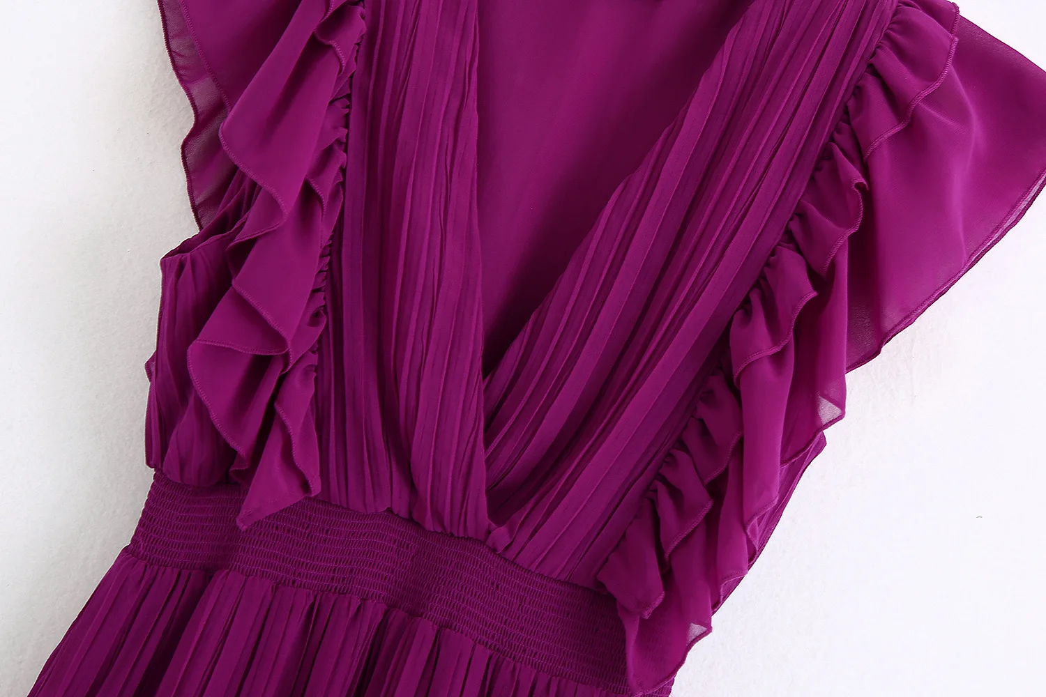 Ženske 2020 Jeseni Novi Elegantni Modni Z Ruffles Naguban Midi Vintage Obleko Brez Rokavov Elastični Pas Oblog Ženski Dresse Vestido