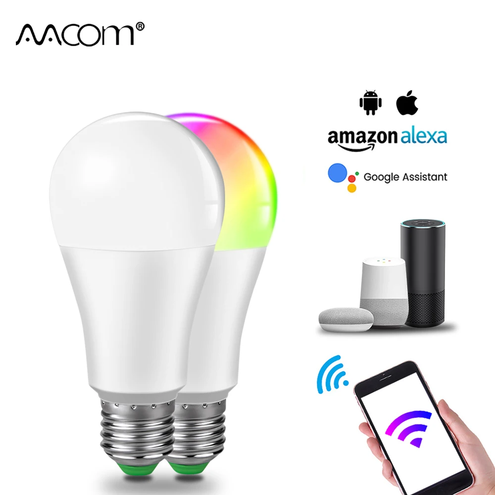 15W WiFi Smart Žarnice RGBW Ampul E27 LED B22 RGB lampada Alexa Inteligentni LED WiFi Lučka za Delo Z Alexa Echo googlova domača stran