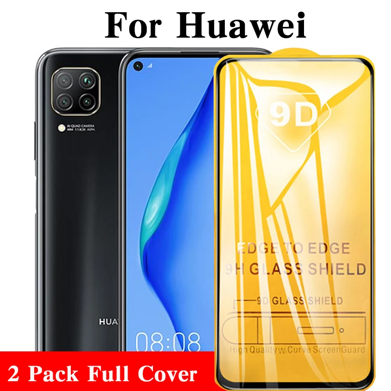 2 Pack Screenprotector Za Huawei P40 Lite P30 Nova 7 7I 7SE 5T Mate 20 30 Svetlobe Stekleni Zaslon Patron Primeru Zaščite Verre 9D