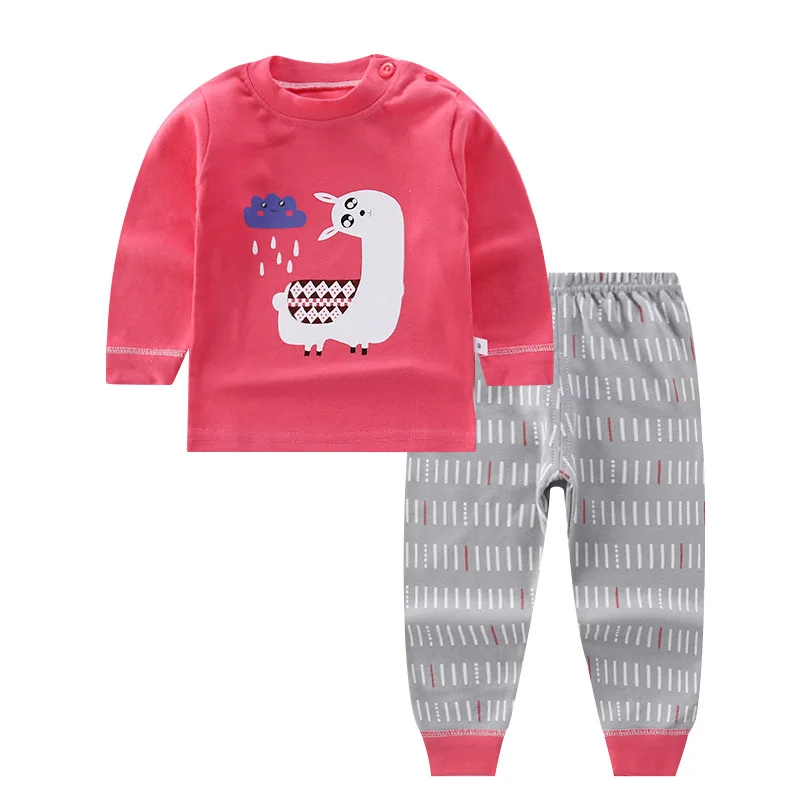 2020ins bombaž dolg rokav Pižamo oblačila sklop Obleke, hlače risanka otrok dveh kosov srčkan baby toddler dekle, fant, otroci malčke