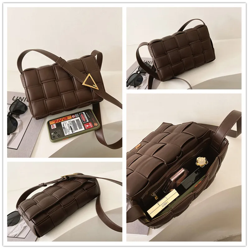2021 Vroče Prodajo Žensk priljubljena predalčni tkane Messenger Bag Ženski Luksuzni Oblikovalec Ramenski blazino vrečko torbice crossbody Loputo