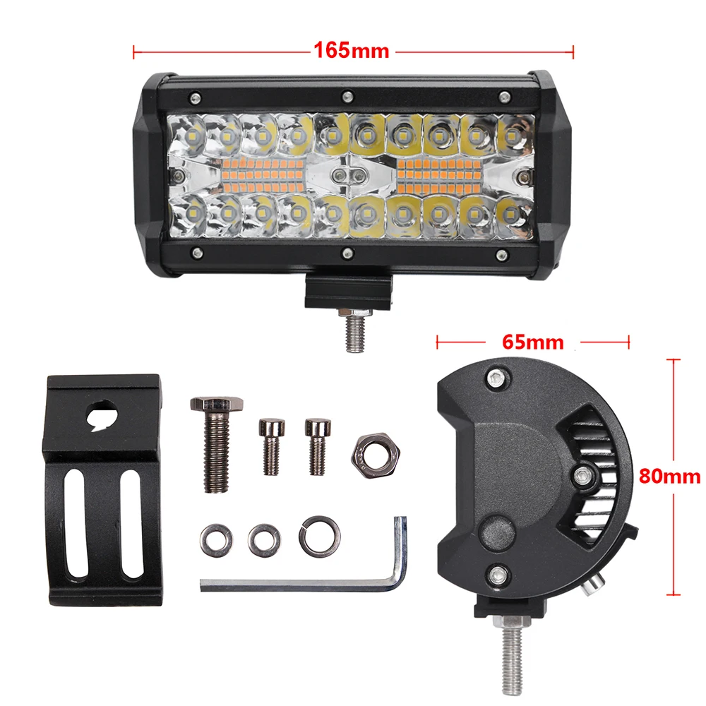 2PCS 7 palčni LED Luči Bar 3Rows LED Bar Delo Svetlobe, Kombinirani Pramen za Vožnjo Off-road Čoln Avto, Traktor Tovornjaki 4x4 SUV Motor 12V 24V