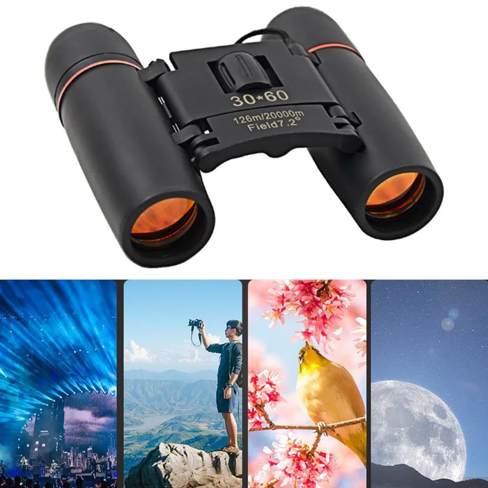 30x60 Mini Prenosni Zoom Teleskop 1000mHD Zložljiva Daljnogled Dan Night Vision Objektiv Kamere za na Prostem, Potovanja, Kampiranje, Lov