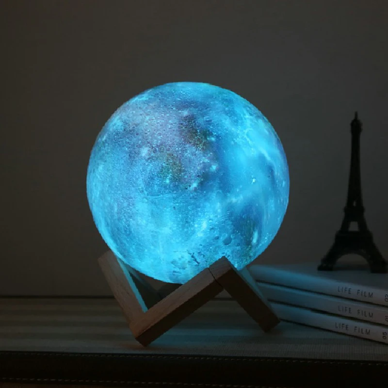 3D Zvezdnato Luči Amazon Ustvarjalne Noč Svetlo Pobarvane Moon Light USB Noč Svetlobe