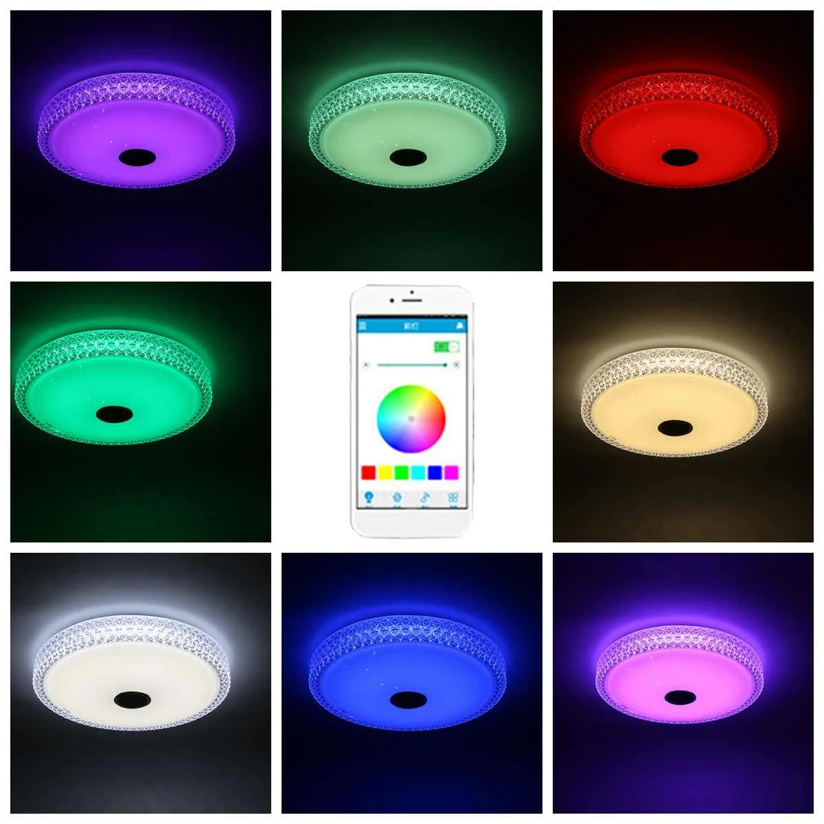 40 CM! 220W Sodobne RGB LED Stropne Luči Domačo razsvetljavo APLIKACIJO bluetooth, Glasbo, Svetlobo, Spalnica Svetilke Smart Stropna Svetilka+Daljinski upravljalnik
