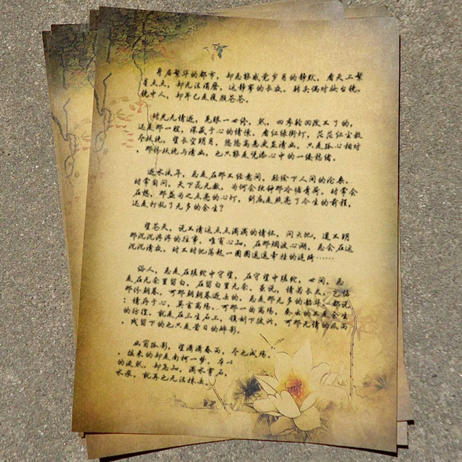 48 Listov Razvrstan Slog Kitajski Vintage Retro Kraft Letter Pad Pisanje Pisarniški Papir, Določen Za Šolsko Pisarniški Material