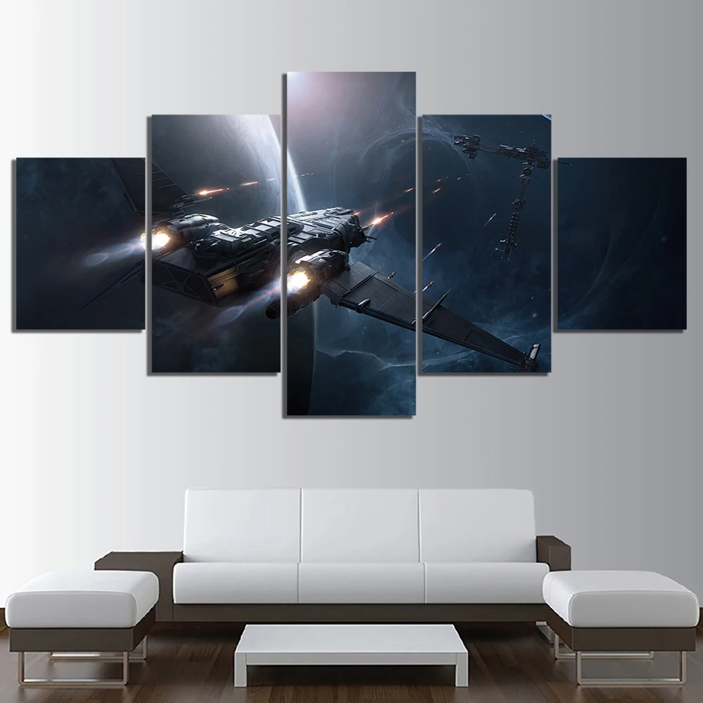 5 Kos HD Fantasy Art Slike Vesoljska Ladja, ki je Star Državljan Video Igre, Poster, Stenske Nalepke, Platno, Slike za Dom Dekor Wall Art