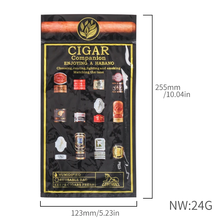 65%-75% relativne vlažnosti Vlažnost Nadzor Humidid Zipbag cigar dodatki prenosni potovanja pečat konstantno vlažnost vrečko Vlažnih 5pcs/veliko