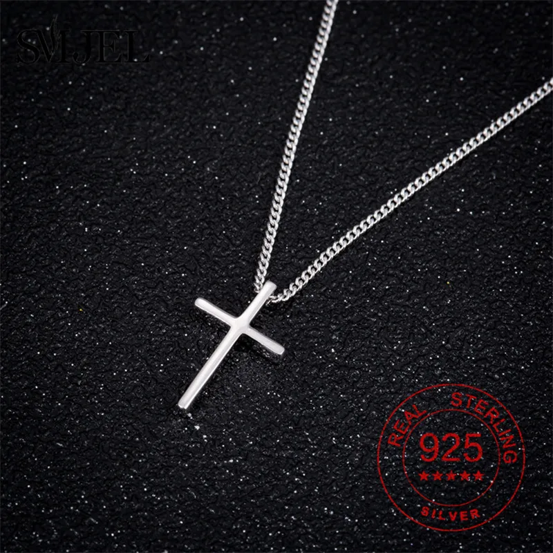 925 Sterling Srebrni Križ Križ Obesek Za Ogrlico Moški Ženske Lepe Križ Srebrno Verigo Nakit Jezus Molitev