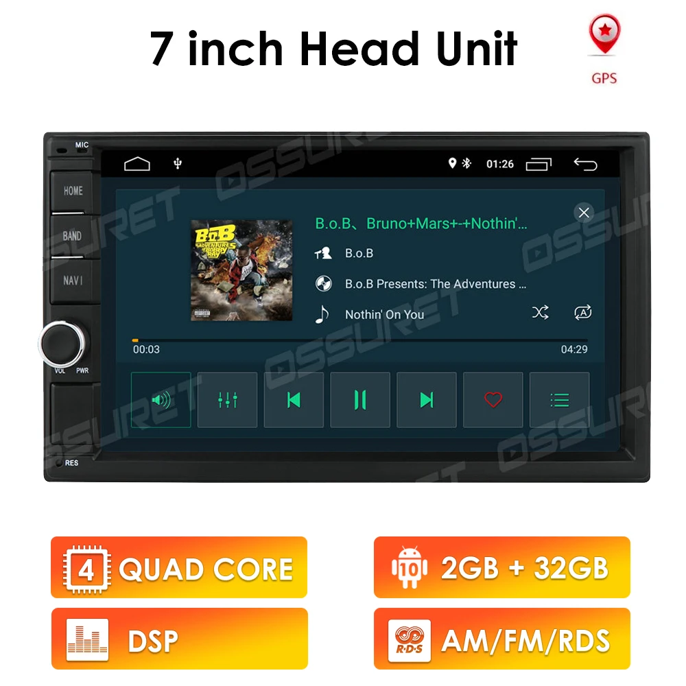 Android 10 7 inch Dvojno Din Univerzalni Avto Radio, GPS Multimedia Enota Predvajalnik Za TOYOTA, Nissan Kia RAV4 Honda Hyundai