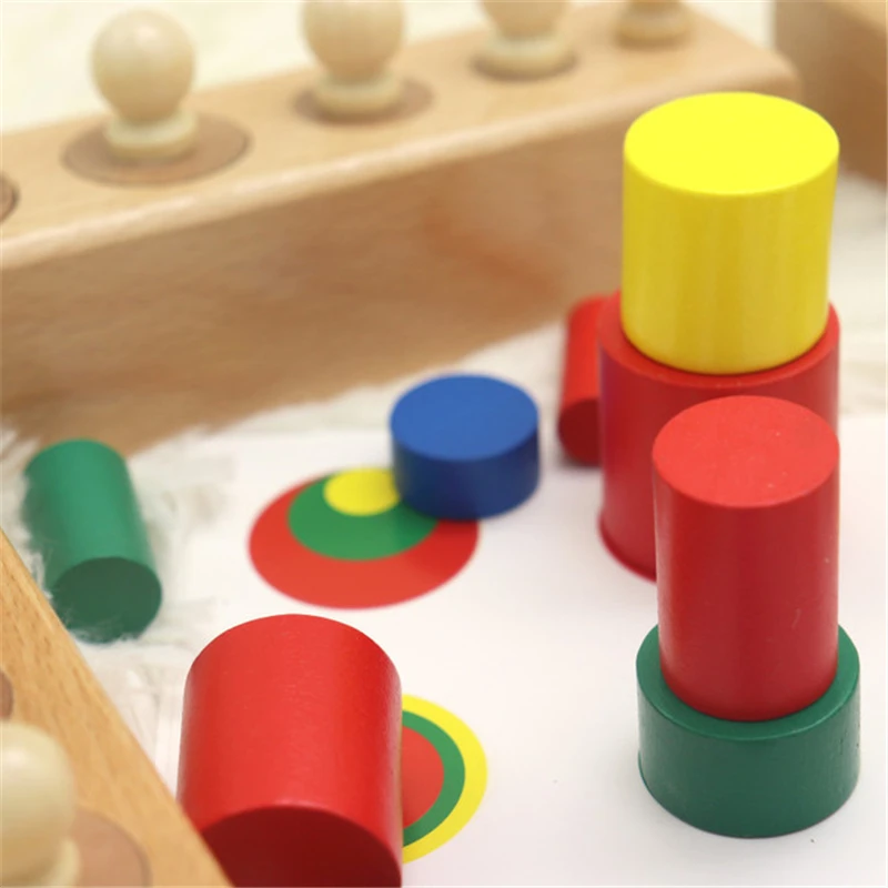 Baby Montessori Pisane Vtičnico Valj Montessori Materiali Izobraževalne Lesene Igrače Jeklenke Lestev Bloki Predšolskih Igrače