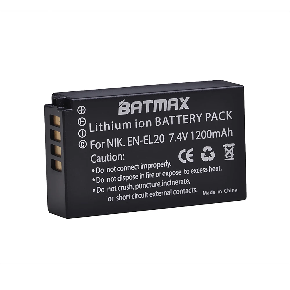 Batmax EN-EL20 SL EL20 ENEL20 Baterijo Fotoaparata akku za Nikon Coolpix P1000 Nikon1 J1, J2, J3 Nikon1 AW1