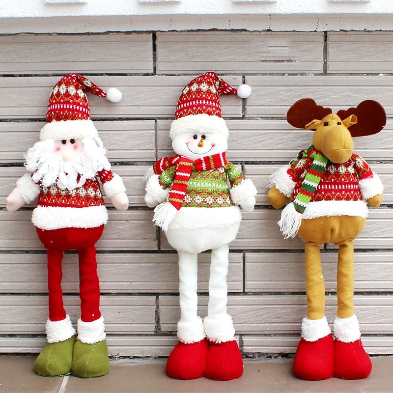 Božič Lutke Zložljive Santa Claus Snežaka Elk Igrače Božič Figurice Božično Darilo Za Otroka Red Xmas Tree Ornament 2020