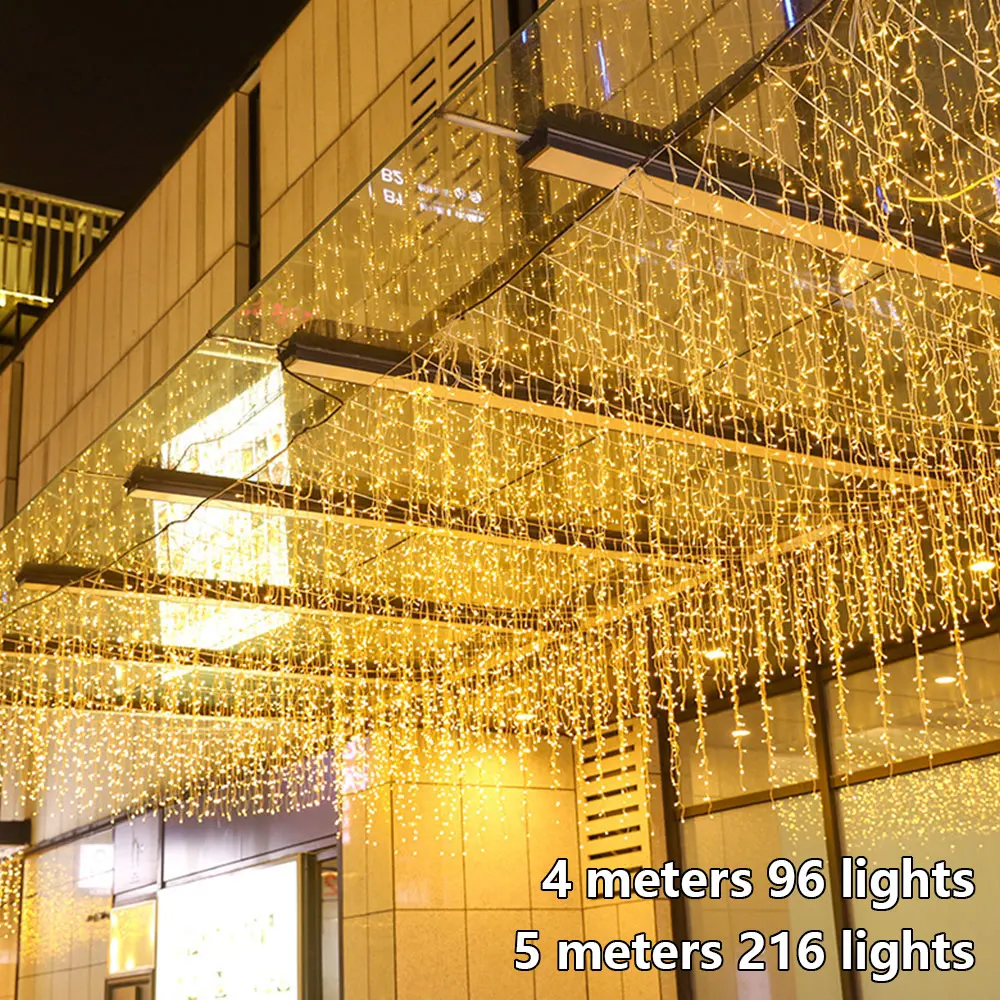 Božični Luči na Prostem Dekoracijo 4/5 Meter Droop za 0,4-0,6 m Led Zavese Ledenica Niz Luči svate Garland Svetlobe