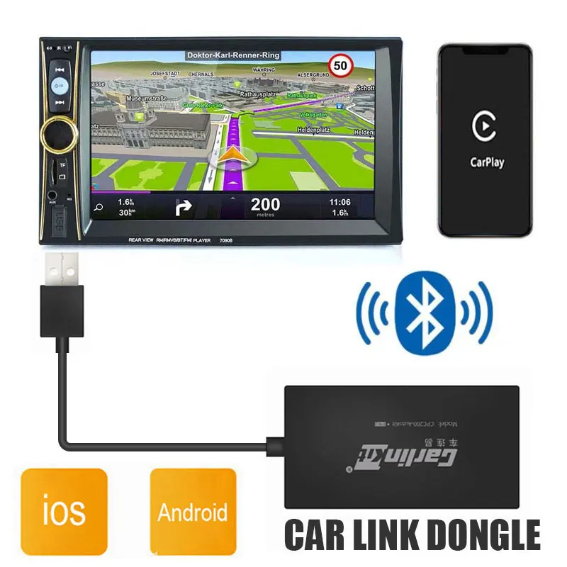Carlinkit Carplay Android Ključ USB Brezžični Za Apple IOS Auto Telefon Avtomobilsko Navigacijo Ogledalo Povezavo Predvajalnik, WIFI, Bluetooth, Full HD