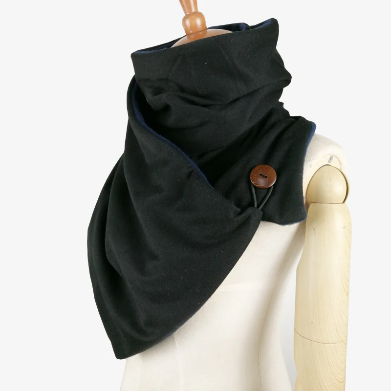 Couverture Design Zimski Šal Ženske Človek Foulard Femme Plesti Mens Gumb Vratu Toplejše Šal Hidžab Šal Ovije