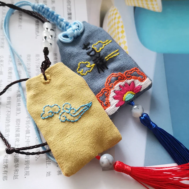 DIY Ročno Vezenje Keychain Risanka Ženska Ključnih Verige Materiala Paket Omamori, ki Niso Končni Izdelek Komplet Needlework Mir, Blagoslov
