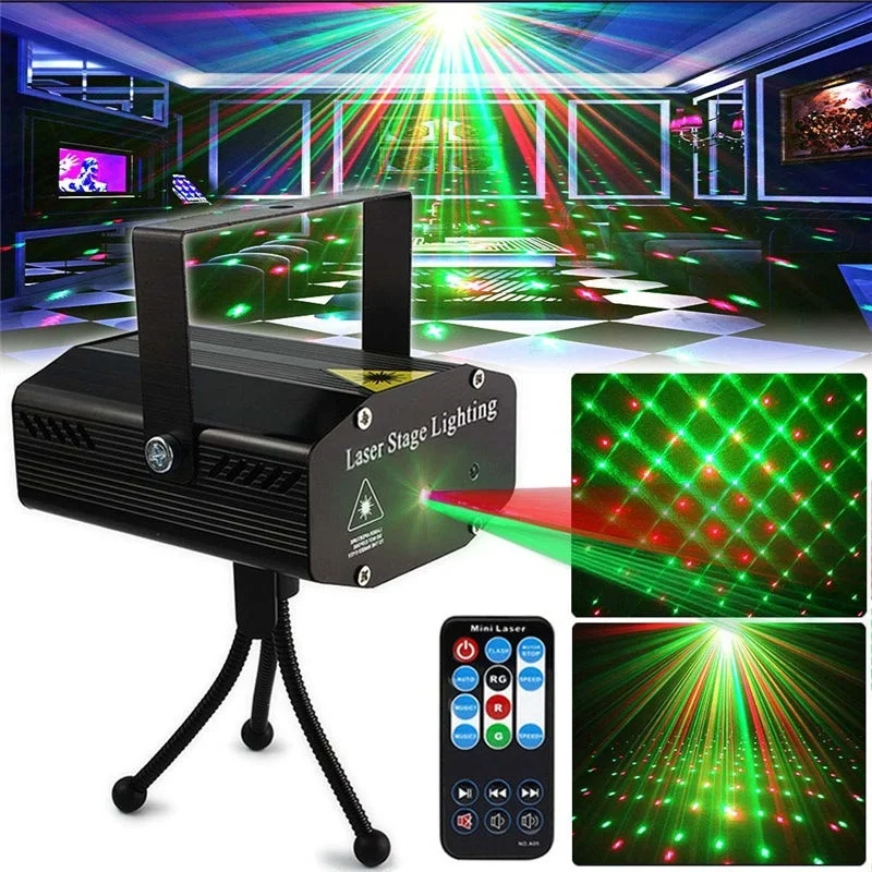 DJ Disco Fazi Lasersko Svetlobo Led Projektor Strobe Stranka Luči Razsvetljavo Daljinski upravljalnik za Disco Party Klub KTV Božič
