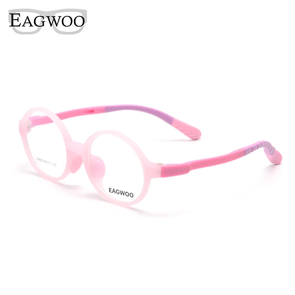 Eagwoo Silicij Mehko Otrok Očala Krog Letnik Sepectacle Optični Okvir z Golo Vizijo Leče Spektakel 29006