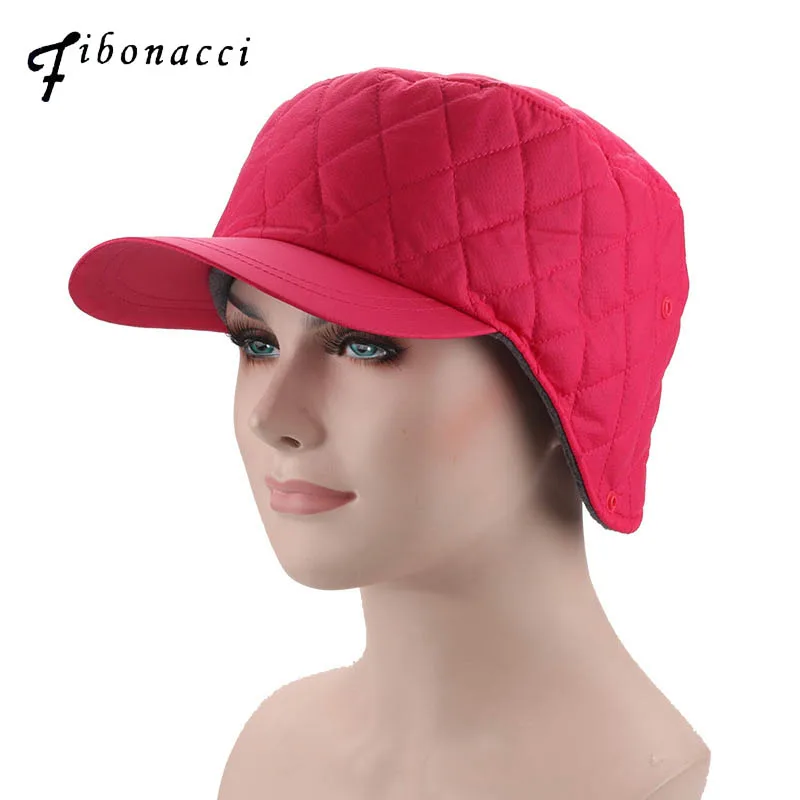 Fibonacci 2018 Nove moške ženske pozimi klobuk windproof windbreaker tkanine topla ušesa plus žamet debele baseball skp