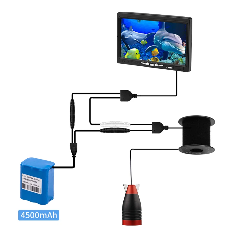 Fish Finder Podvodni Ribolov Fotoaparat 1000TVL Screen12pcs Bela Led+12pcs Infrardeča Lučka Kamera Za Ribolov