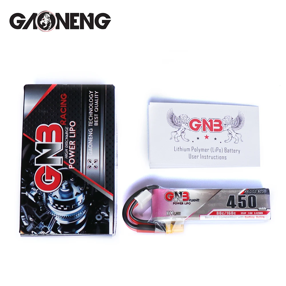 Gaoneng GNB 450mAh 2S1P 7.6 V 80C/160C LiHV Baterije 2S Lipo Baterije Z XT30 Plug Za iFlight CineBee Vzklikniti Beta FPV Brnenje