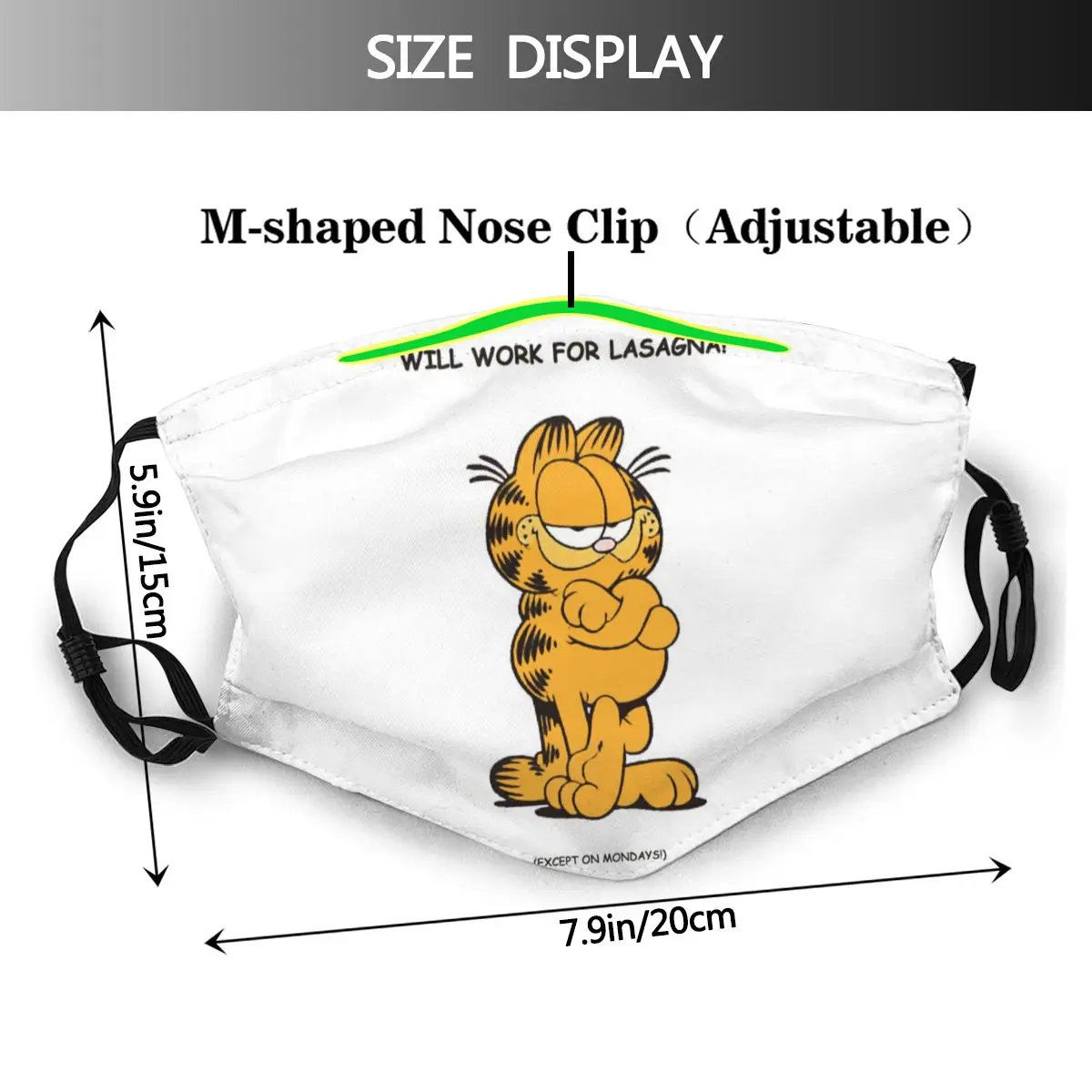 Garfield Usta Masko Klasičnih Garfield Humor Obrazno Masko za Odrasle Kawai z Filtri Lepo Masko
