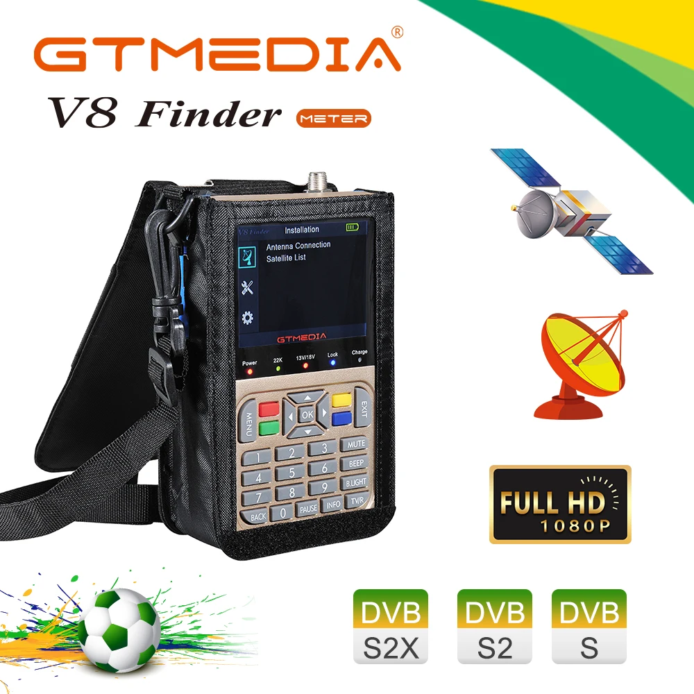 GT MEDIA /Freesat V8 Finder Meter DVB-S2/S2X Digitalni Satelitski Finder High Definition Sedel Finder Sat Meter Satfinder 1080P
