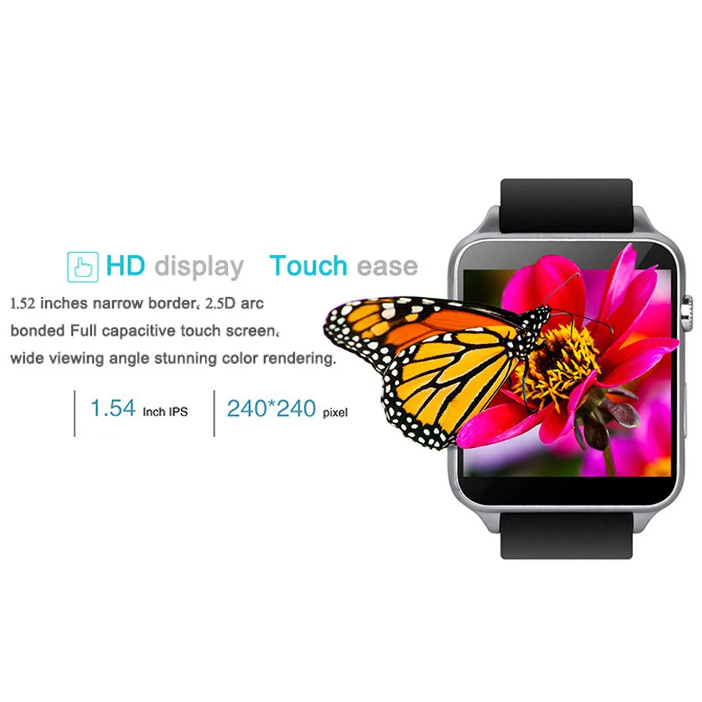 GT88 Pametno Gledati Android Pedometer Srčni utrip Tracker Razsvetljavo Šport Smartwatch za IOS Andriod Kamero Telefona Watch