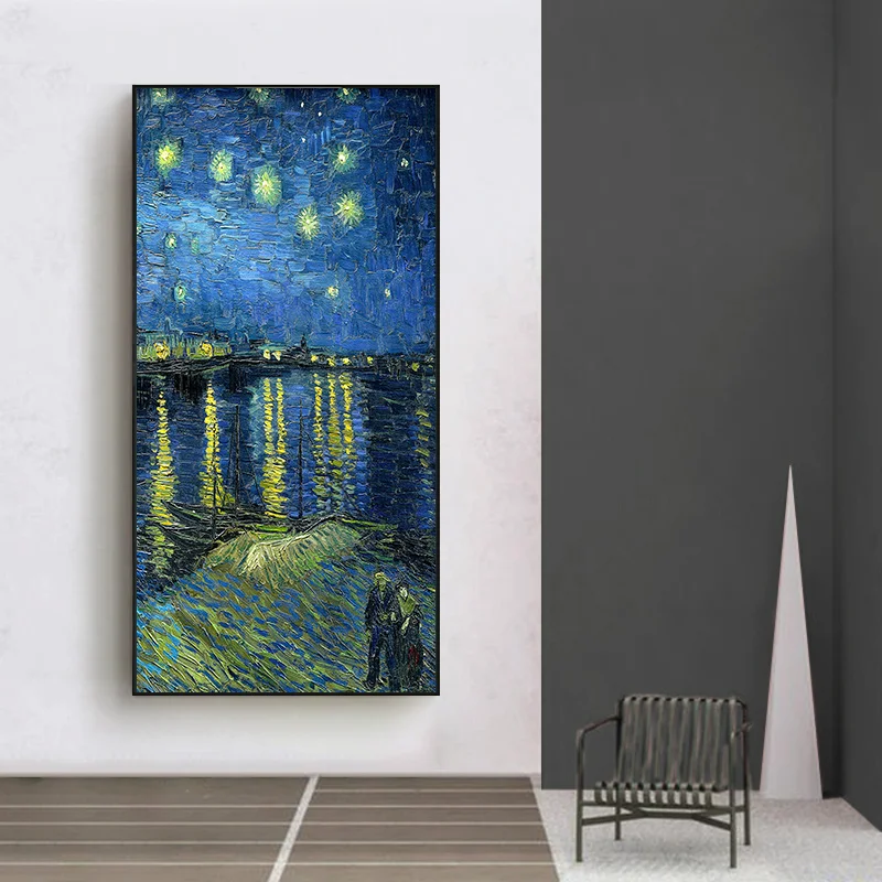 Impresionizem Zvezdnato Noč Van Gogh Znanih Platno, Slike, Reprodukcije Krajine Stenske Plakate za dnevno Sobo