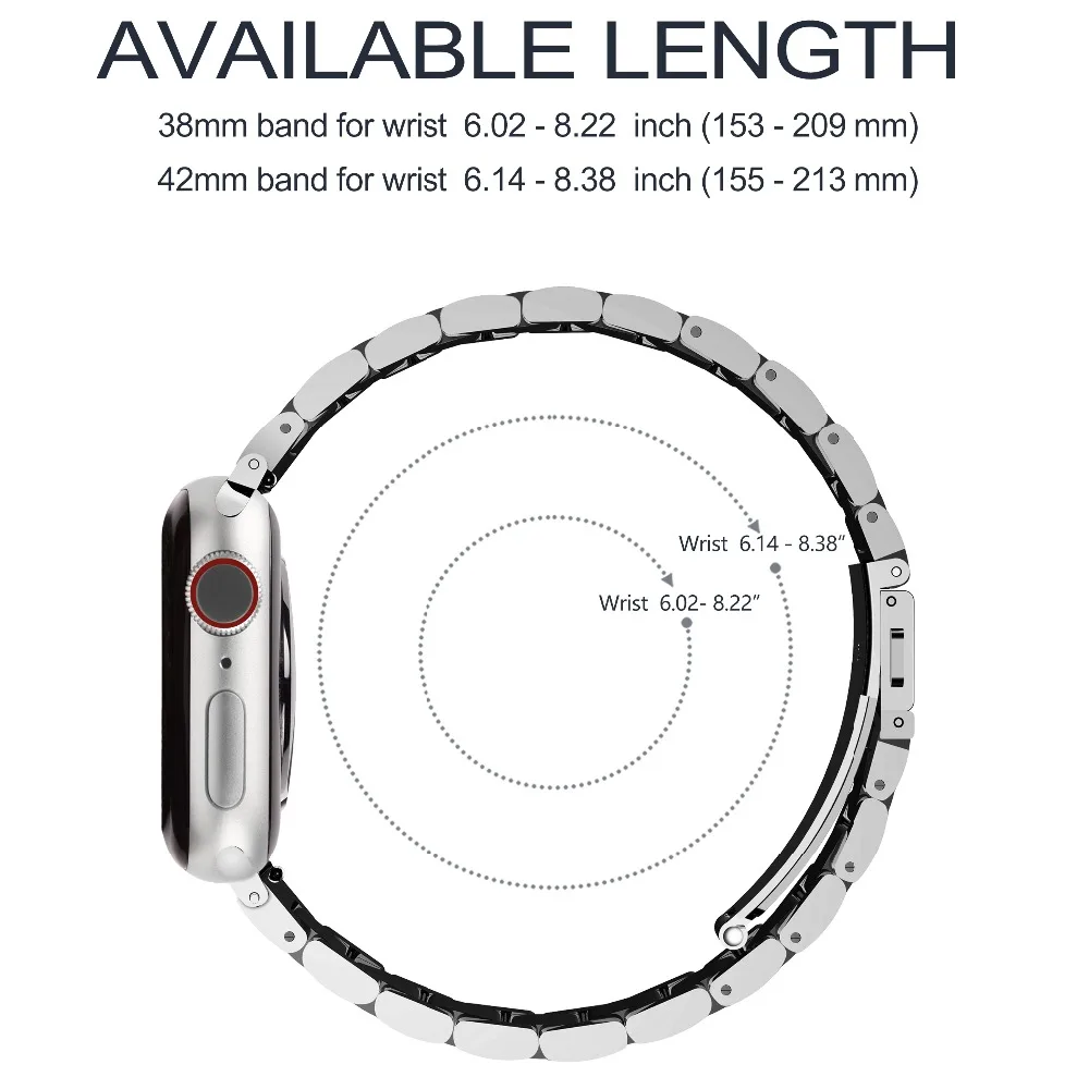 Iz nerjavečega Jekla, Trak za Apple Watch 38 mm 42mm 40 mm 44 mm,Kovinski Povezave Zapestnica Pametno Gledati Trak za Apple Watch Serija 1 2 3 4