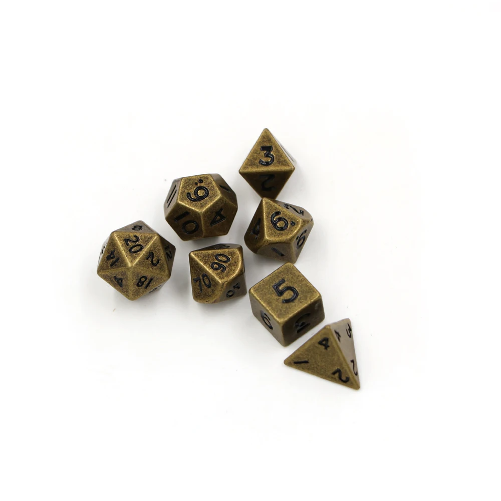 Kovinske Kocke Nastavite 7pcs/set Mini RPG Igra Kock Različnih Majhnih Digitalnih Polyhedron Kocke