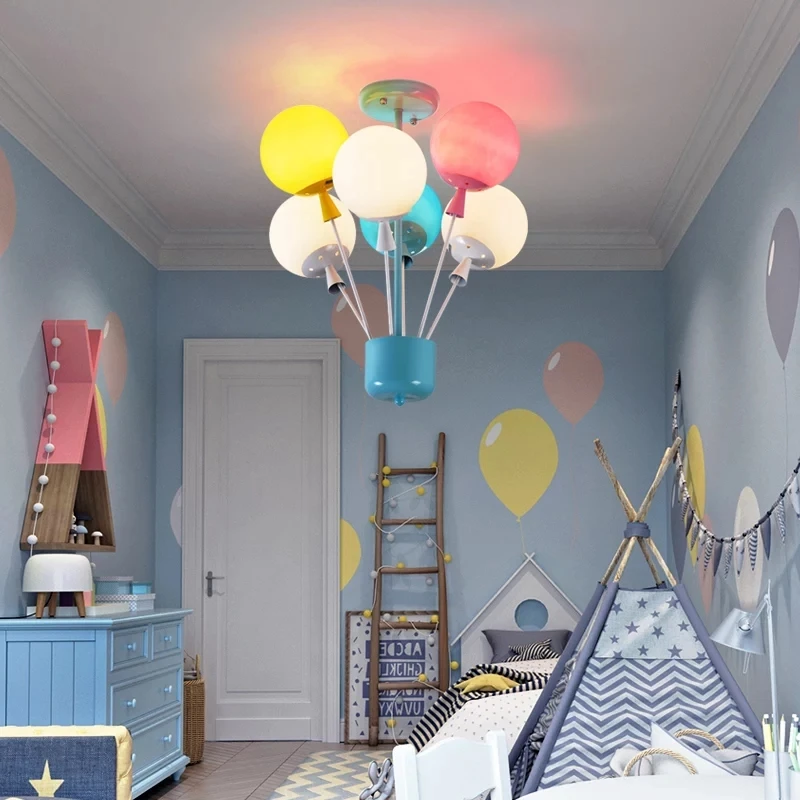 Kreativne barve balon lestenec, svetilke, otroška soba fant dekle spalnica lučka za Nordijsko sodobno minimalistično spalnica luči