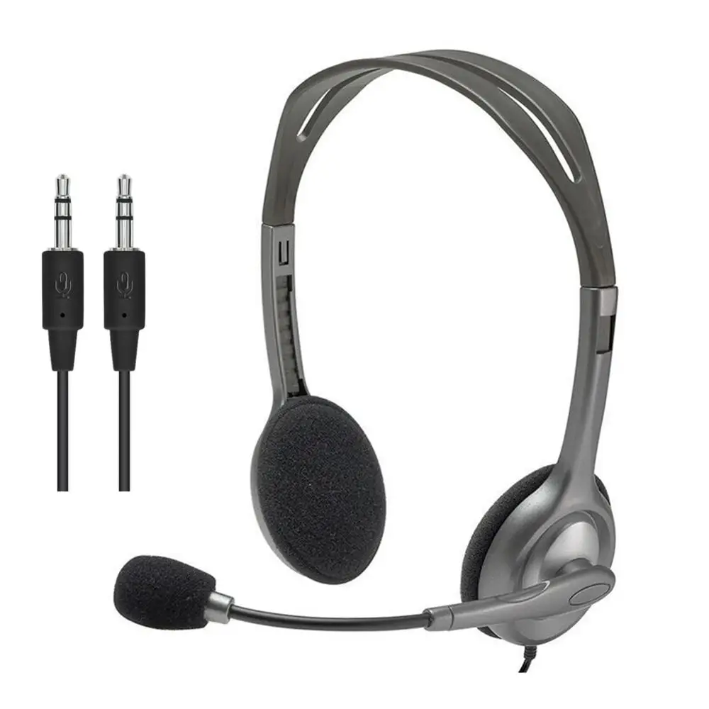 Logitech H110/H111 Stereo Slušalke z Mikrofonom 3,5 mm Žične Slušalke Stereo Slušalke za glasbo, igre in klice instock