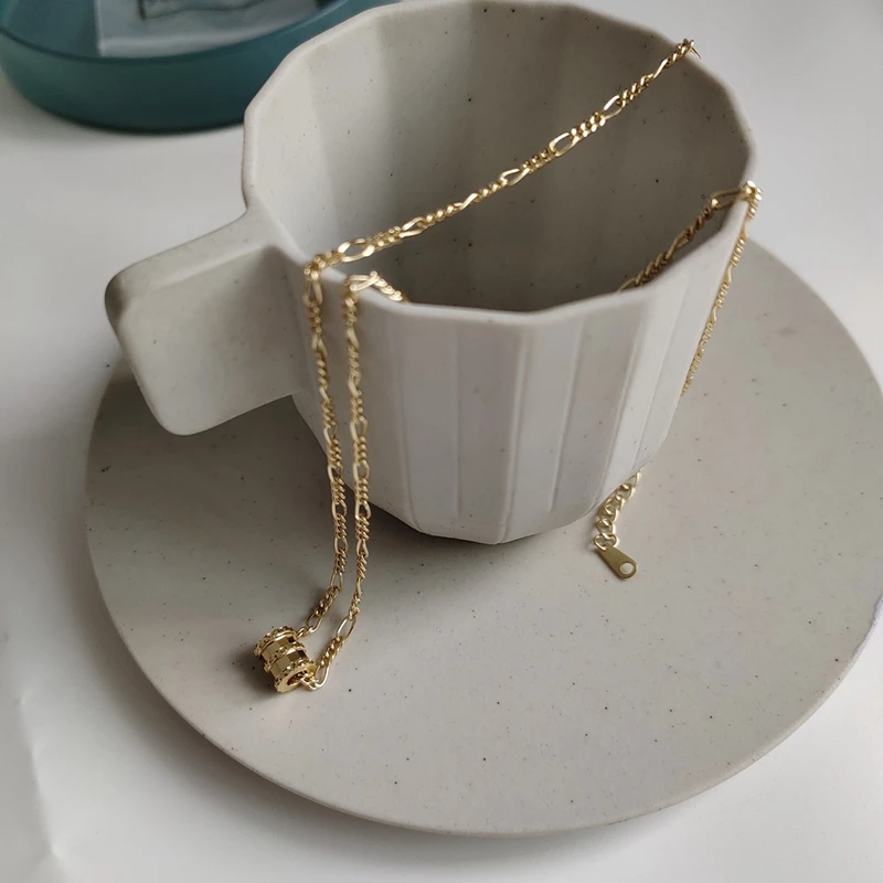 LouLeur 925 sterling srebro noge zlato ogrlico preproste ustvarjalne 2019 novo Koreja slog elegantno ogrlico, obesek za ženske, nakit