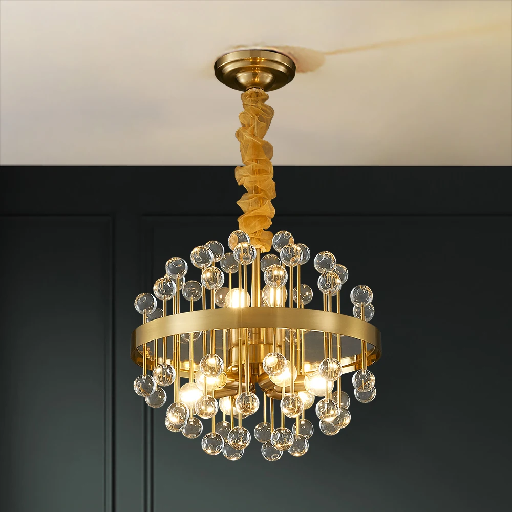 Luksuzni sodobne kristalni lestenec za dnevno sobo zlato dekoracijo doma pisane cristal lučka jedilnico verige razsvetljave držalo