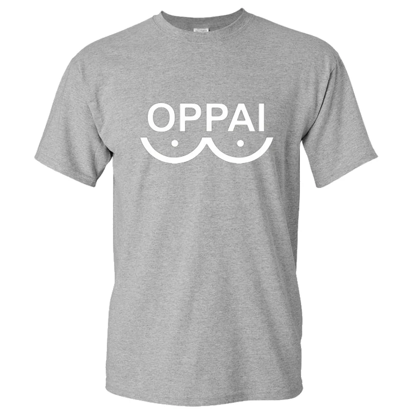 Moda OPPAI Pismo Vzorec Natisnjeni T-shirt Anime En Udarec Moški Moški/Ženske Priložnostne O-Vratu Ulične Bombaž Tshirt Hip Hop Tees