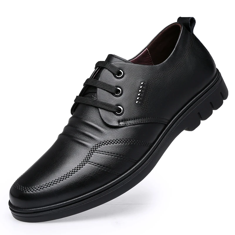 Moda za moške pravega usnja čevlji čipke obutev za moške, Mehka obraz ravno osnove čevlji