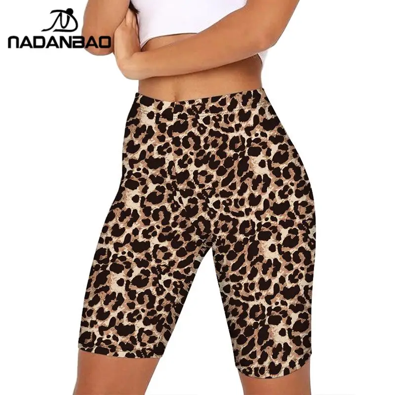NADANBAO Nov Prihod Klasičnih Leopard Kratke Ženske Dokolenke Seksi Športne Hlače za Fitnes Visoko Elastični Pas Slim Leggins Vaja