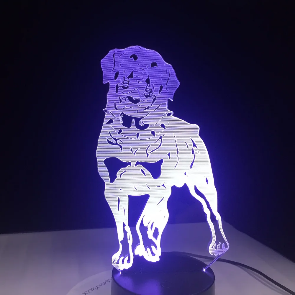 Nemški Rottweiler 3D Pes Lučka Živali Luči Desk USB LED Nočne Luči Otroci Darilo Touch Senzor NightLamp za Posteljne Darilo za Rojstni dan